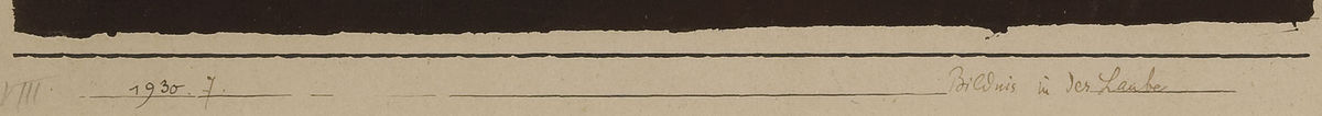 Detail 6: Klee’s date, number and title on the mount in Likeness in the Bower